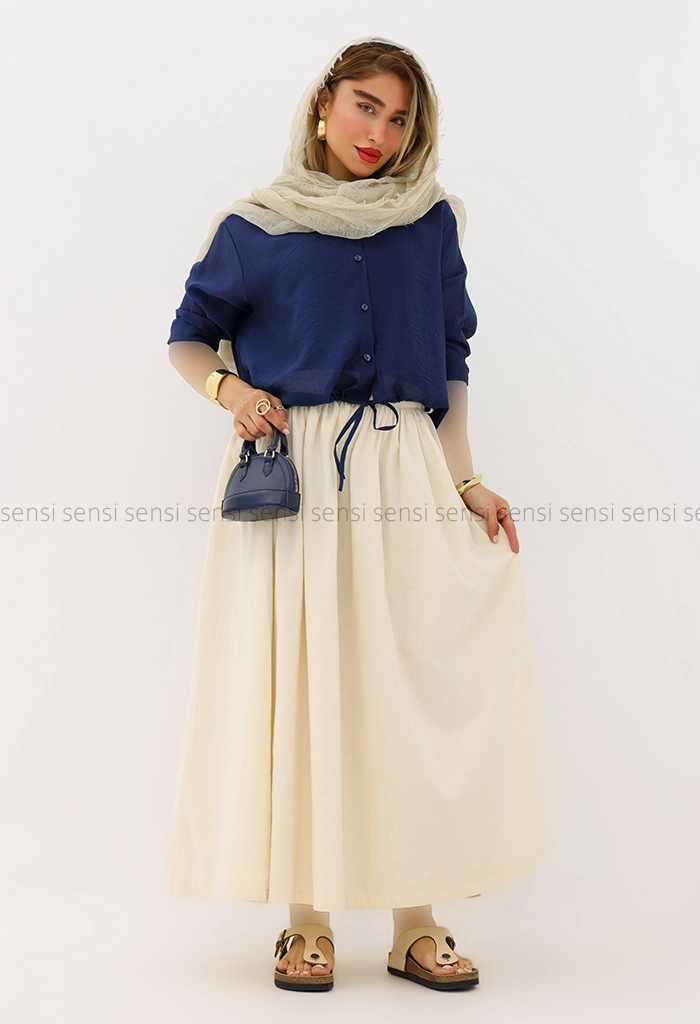 شومیز شیشه ای کمر گت باکسی کد1005978